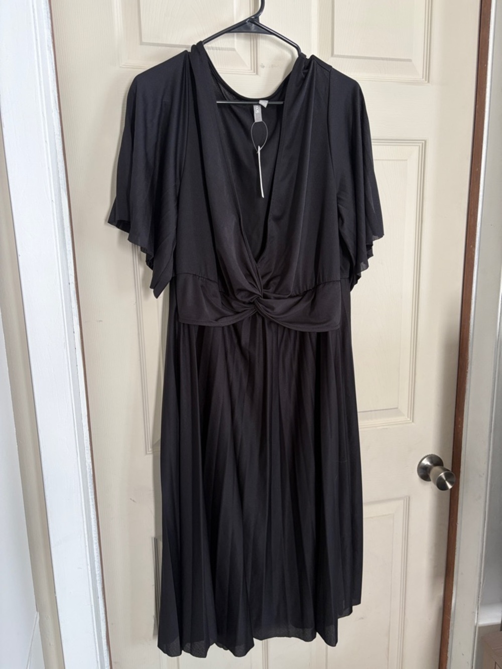 ASOS - Sheer Black Twist-Front Midi Dress - Women Size 18 - NWT